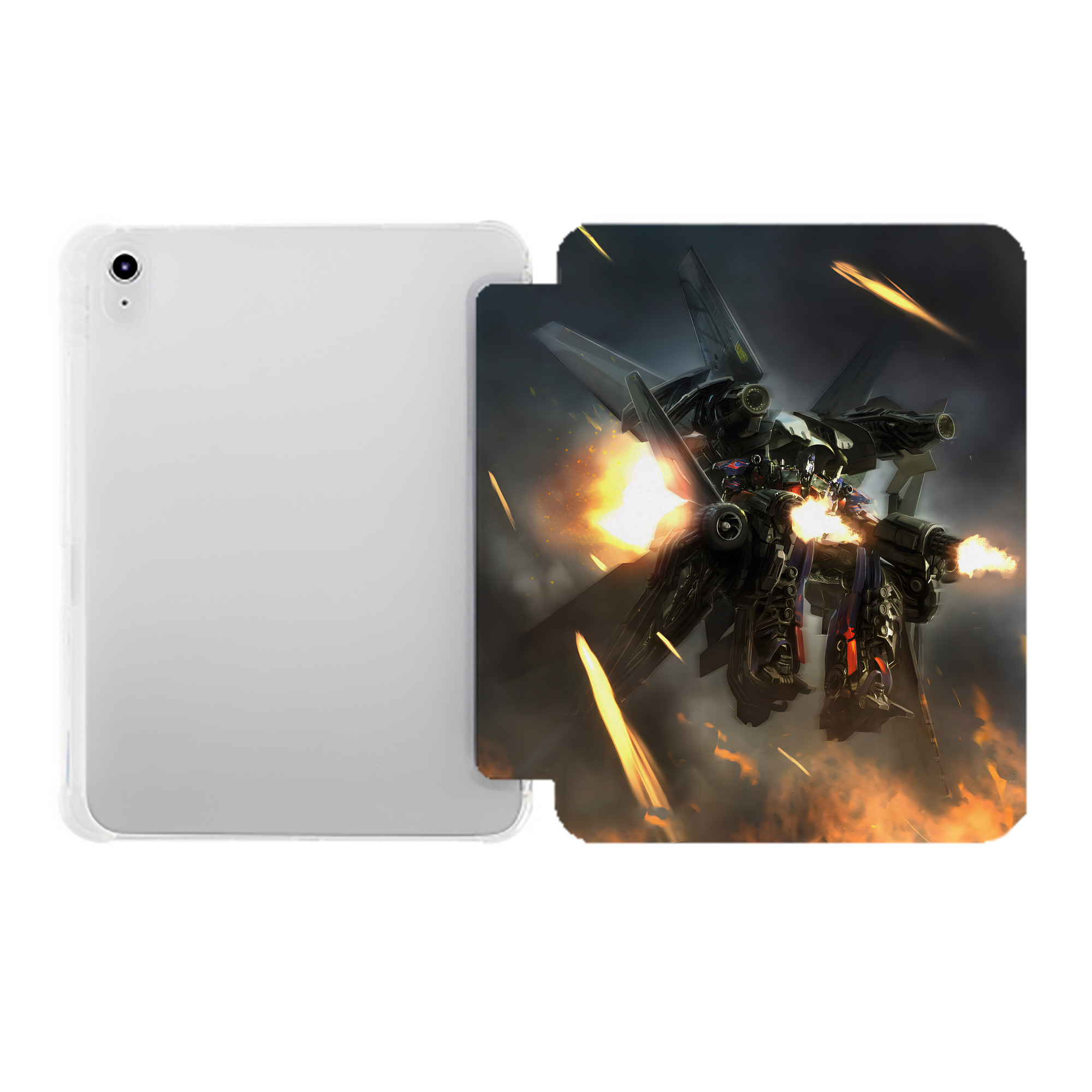 （画像用） Transformers トランスフォーマー IPad ケース ペン収納付き 三つ折りスタンド PUレザー×シリコン 対応機種9.5/10.5/10.9インチ